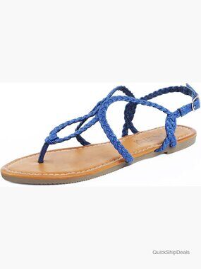 Braided Strap Thong Flat Sandals